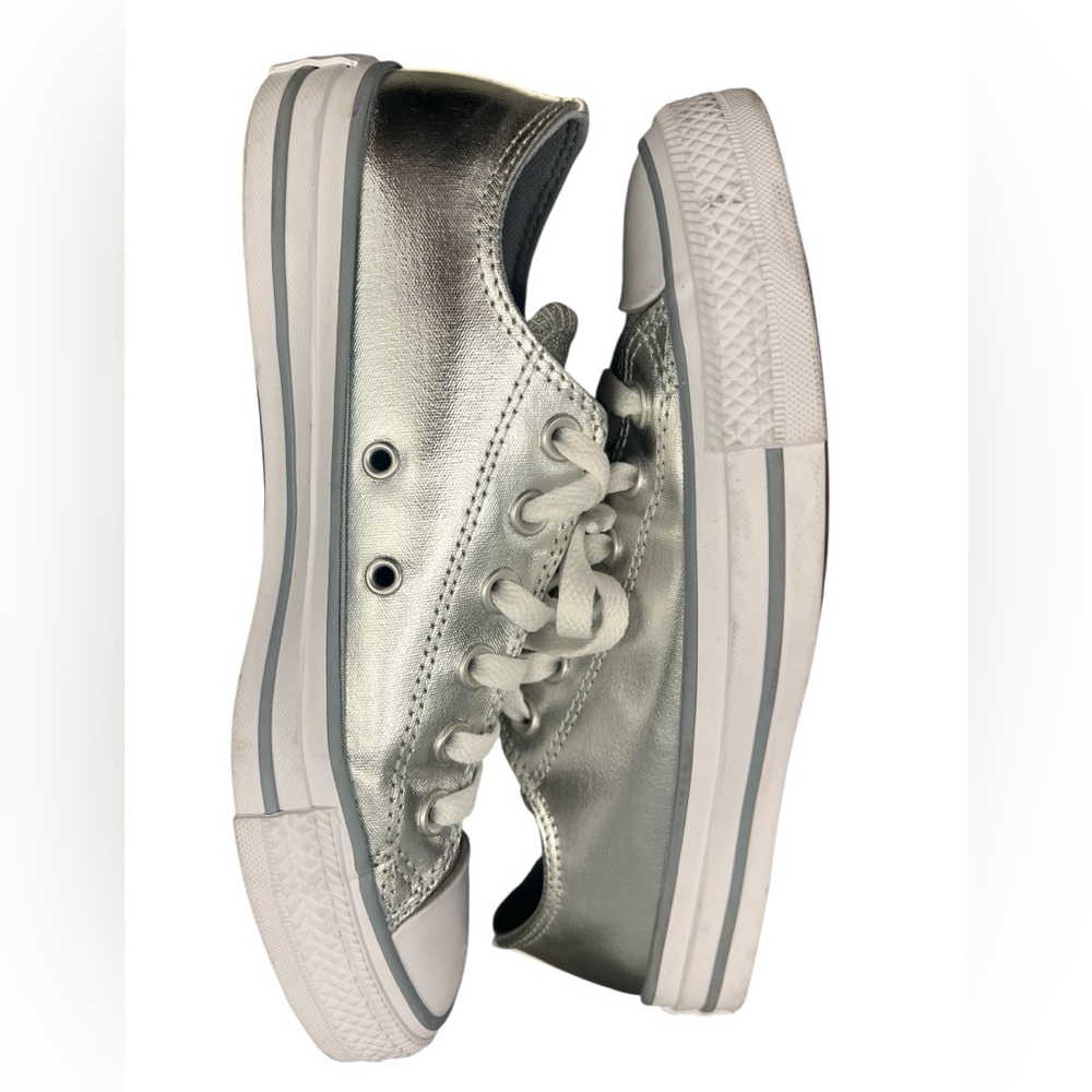 Converse Chuck Taylor All Star Sparkle Sneaker Granite Glitter in Sliver Size 7 - Picture 9 of 10